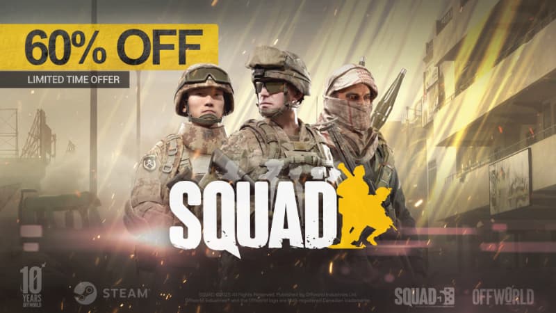 Squad со скидкой до 60% на летней распродаже Steam